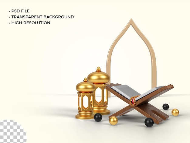 Eid mubarak 3d decoração realista