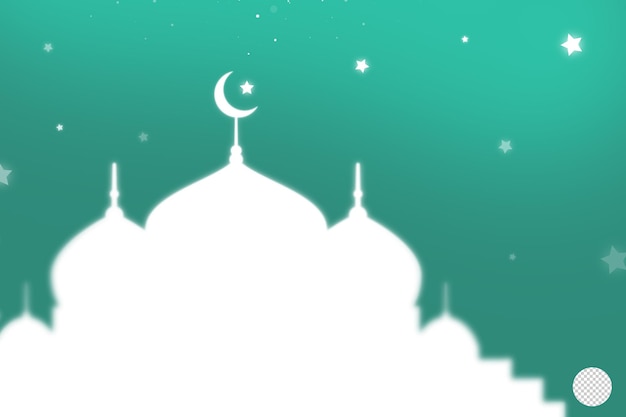 PSD eid mubarak en arrière-plan avec une mosquée