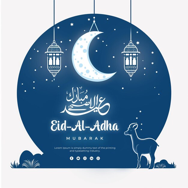 PSD eid mubarak-banner auf den sozialen medien