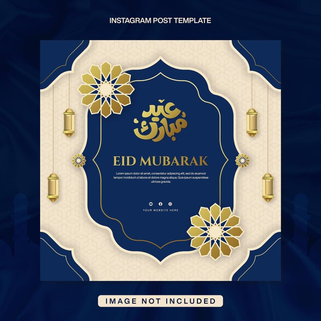 Eid Mubarak Banner Vorlage Design für soziale Medien Instagram Post mit islamischem Hintergrund