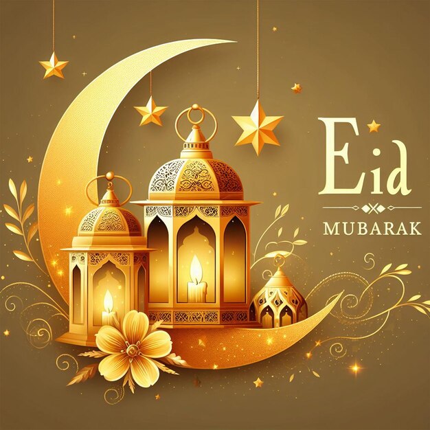 PSD eid mubarak celebración de eid en el post de instagram