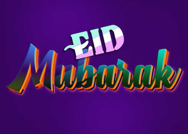 Eid mubarak deseja efeito de texto