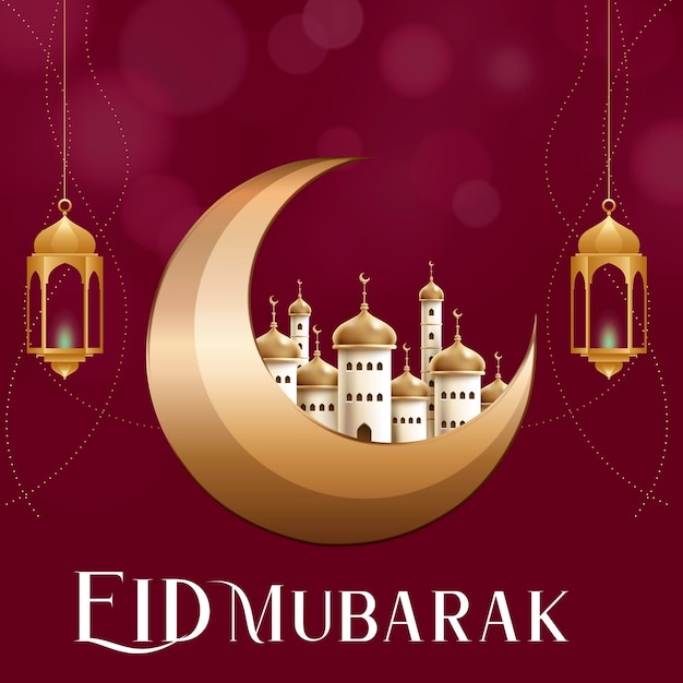 Eid Mubarak islamisches Fest Social Media Banner Vorlage oder Facebook Cover Vorlage