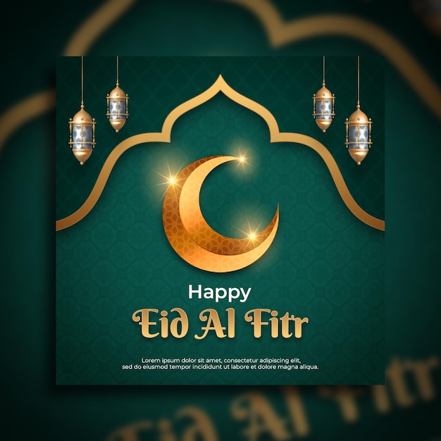 Eid mubarak modello di post sui social media