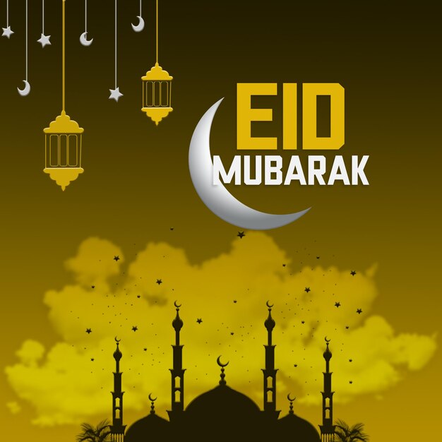 PSD eid mubarak plantilla de diseño de anuncios de redes sociales