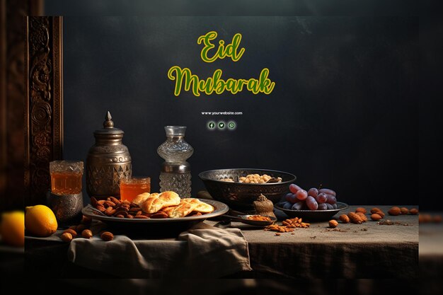 PSD eid mubarak realista festival islâmico de eid