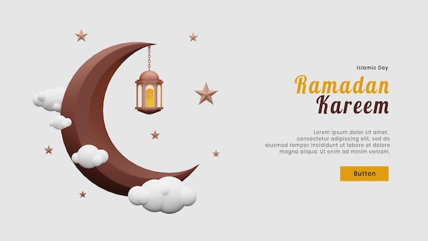Eid Mubarak rendering 3d di concetto con un design moderno
