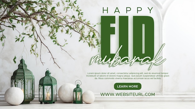 EID MUBARAK SOCIAL MEDIA POST BANNER TEMPLATE DISIGN