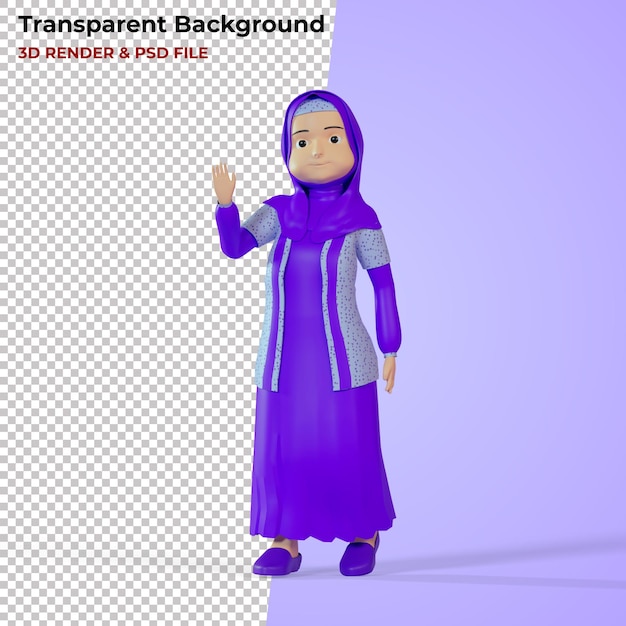 Eid Avec Des Personnages Féminins Musulmans 3d Psd Premium