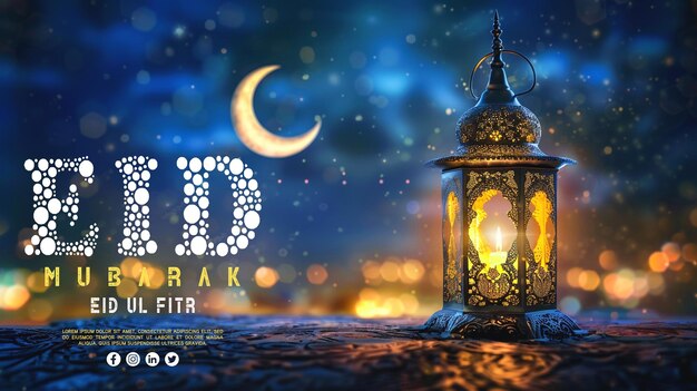 Eid Ramadan Kareem Festival islamico sfondo e biglietto di auguri