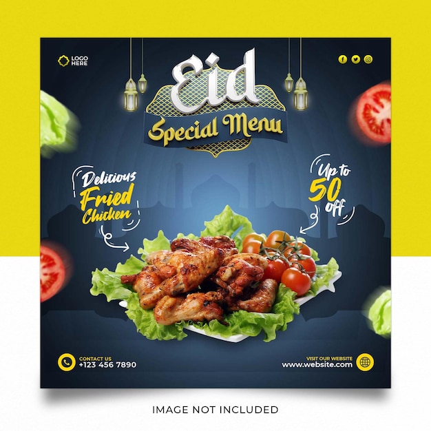 Eid special menü social media post template design