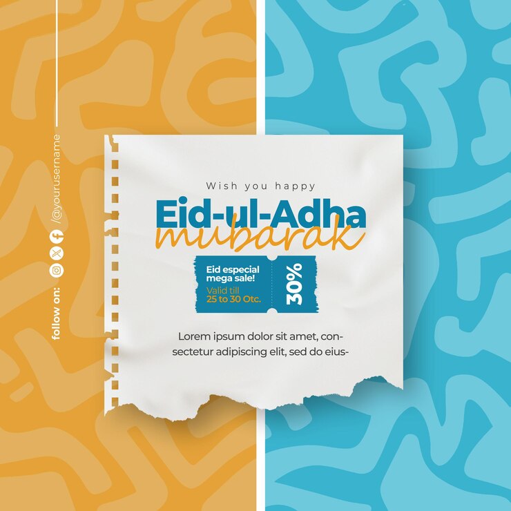 Eid ul Adha Mubarak Diseño de publicaciones en las redes sociales