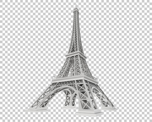 Eiffel tower isolated on transparent background 3d rendering illustration