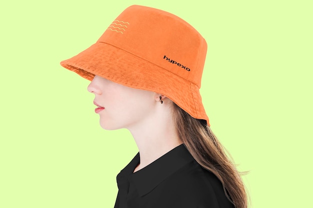 Eimerhut-Mockup-Kopfbedeckung mit bearbeitbarem Design psd