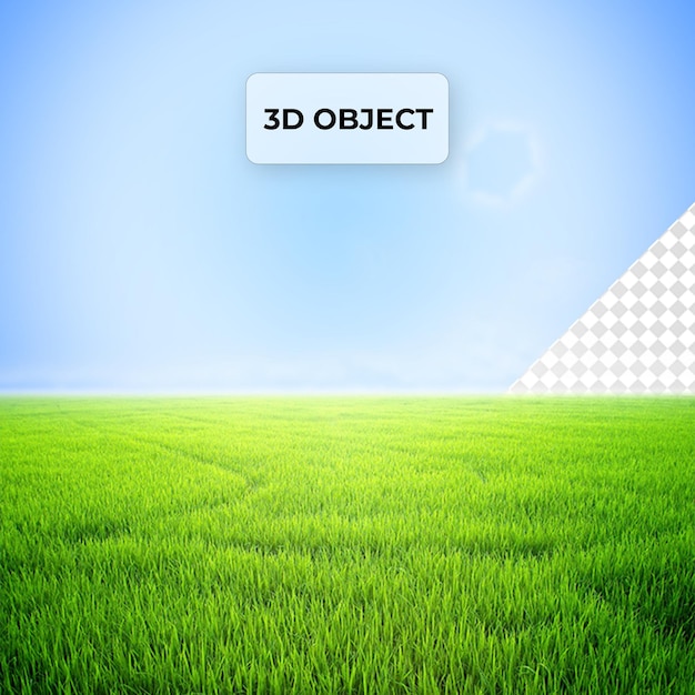 ein 3D-Bild eines 3D-Objekts in der Mitte eines Feldes