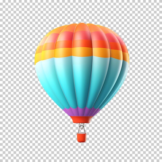 Ein 3d-hitzluftballon isoliert auf durchsichtigem hintergrund.