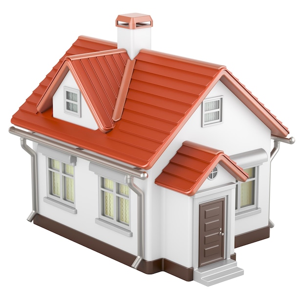 Ein 3D-Rendering des Hauses, isoliert auf einem transparenten Hintergrund