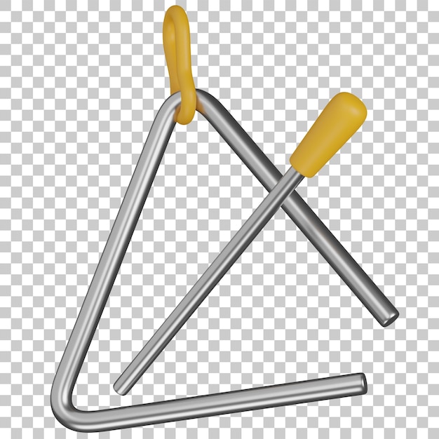 Ein 3D-Rendering eines musikalischen Dreieck-Instruments