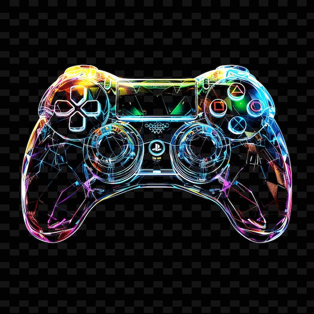 PSD ein 3d-videospiel-controller mit einem mehrfarbigen design