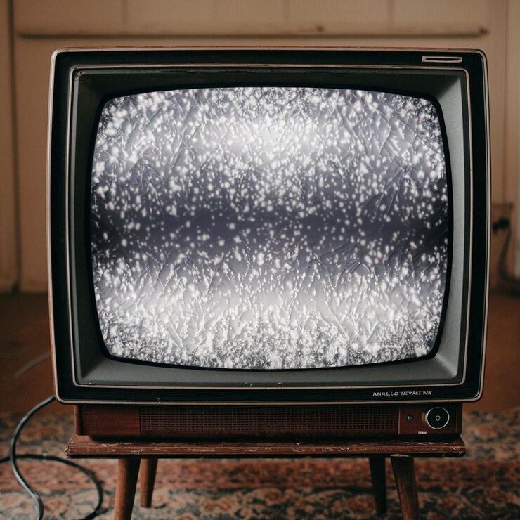 PSD ein alter fernseher mit dem wort das wort darauf