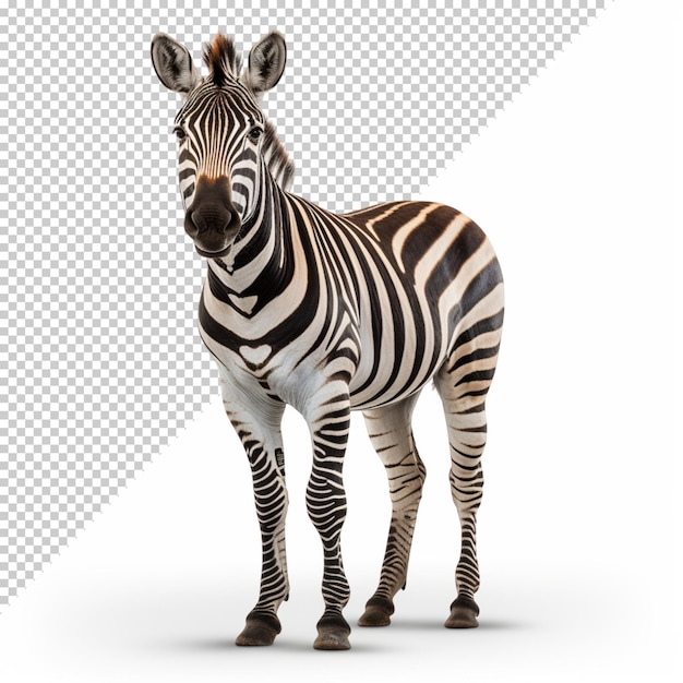 PSD ein atemberaubendes zebra mit streifen steht aufrecht