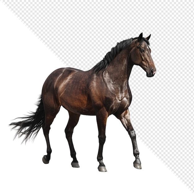 Ein auffallendes braunes Pferd