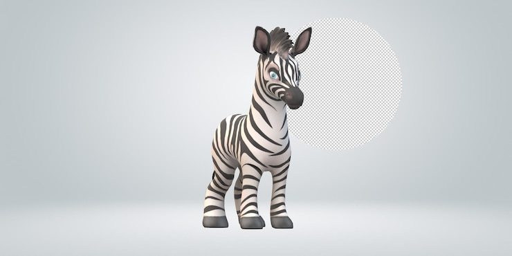 PSD ein baby-zebra, das auf einem durchsichtigen hintergrund isoliert ist