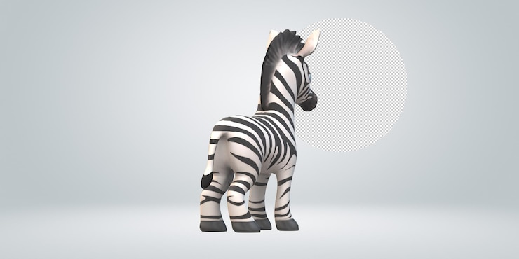 PSD ein baby-zebra, das auf einem durchsichtigen hintergrund isoliert ist