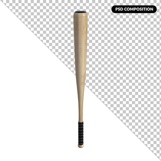 Ein Baseballschläger isoliert 3D-Rendering