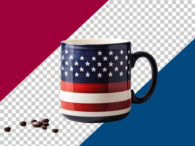 PSD ein becher mit amerikanischer flagge