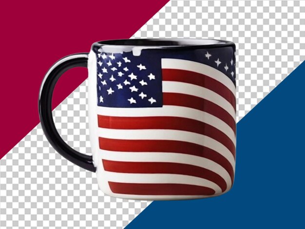 PSD ein becher mit amerikanischer flagge