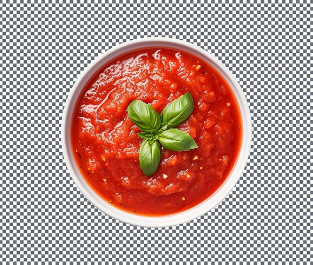 PSD ein behälter für frische marinara-sauce, isoliert auf durchsichtigem hintergrund