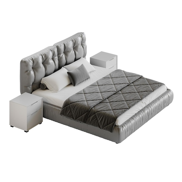 Ein Bett farbenfrohes Design Bett ohne Hintergrund anderes Design png weißer Hintergrund isoliertes abstraktes 3D-Modell