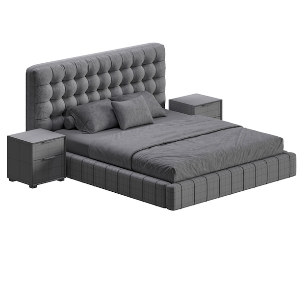 Ein Bett farbenfrohes Design Bett ohne Hintergrund anderes Design png weißer Hintergrund isoliertes abstraktes 3D-Modell