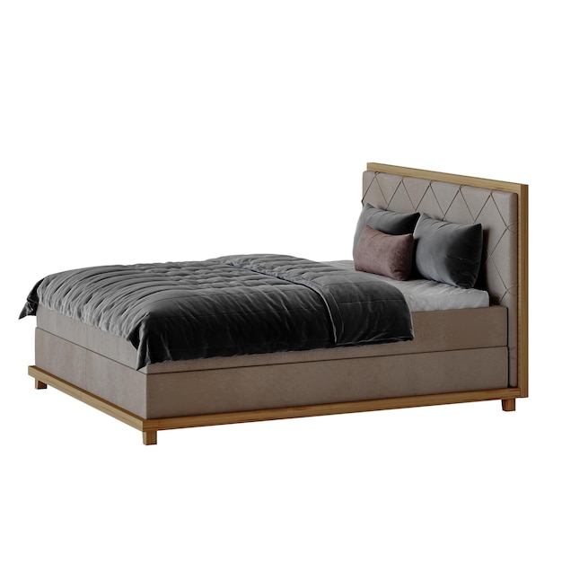 Ein Bett farbenfrohes Design Bett ohne Hintergrund anderes Design png weißer Hintergrund isoliertes abstraktes 3D-Modell