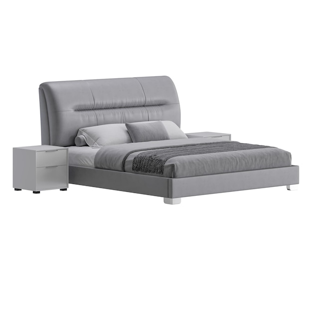 Ein Bett farbenfrohes Design Bett ohne Hintergrund anderes Design png weißer Hintergrund isoliertes abstraktes 3D-Modell