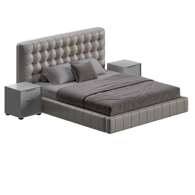 Ein Bett farbenfrohes Design Bett ohne Hintergrund anderes Design png weißer Hintergrund isoliertes abstraktes 3D-Modell