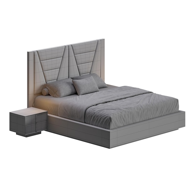 Ein Bett farbenfrohes Design Bett ohne Hintergrund anderes Design png weißer Hintergrund isoliertes abstraktes 3D-Modell