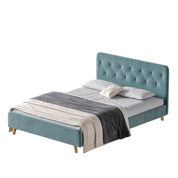 Ein Bett farbenfrohes Design Bett ohne Hintergrund anderes Design png weißer Hintergrund isoliertes abstraktes 3D-Modell