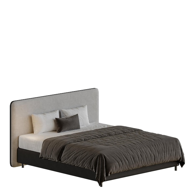 Ein Bett farbenfrohes Design Bett ohne Hintergrund anderes Design png weißer Hintergrund isoliertes abstraktes 3D-Modell