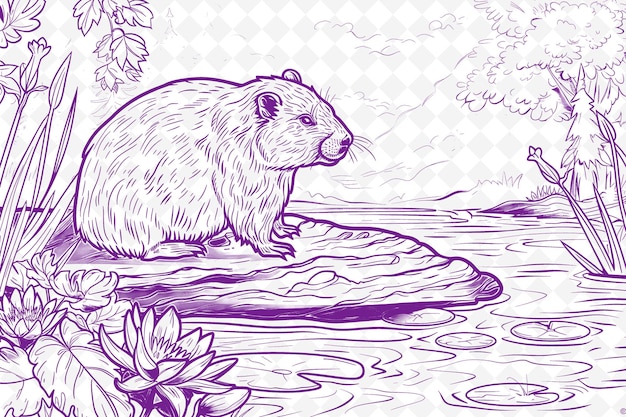 ein Biber mit einem Teich und einem Teich mit einem Teiche im Hintergrund