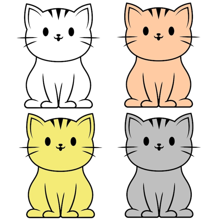 PSD ein bild einer katze mit einer gelben und orangefarbenen katze darauf