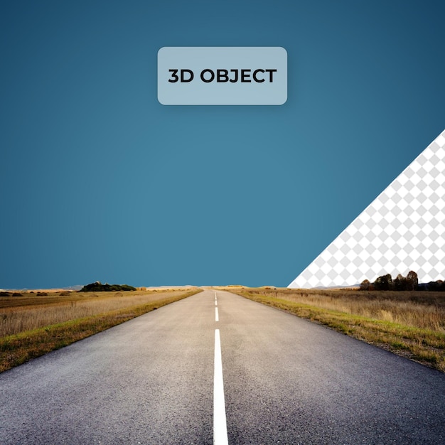 ein Bild einer Straße, auf dem 3D-Objekt steht