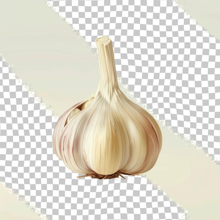 ein Bild einer Zwiebel mit weißem Hintergrund mit einem Muster einer gelben Zwiebel auf der Unterseite