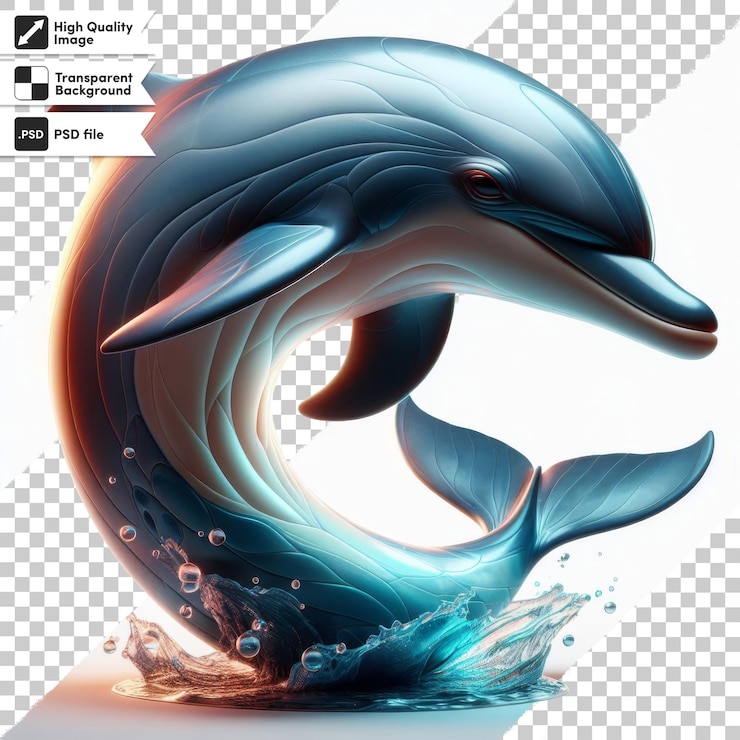 PSD ein bild eines delphins, auf dem das wort delphin steht