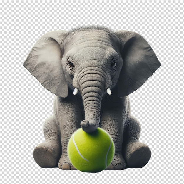 PSD ein bild eines elefanten und ein ball mit den worten elefant darauf