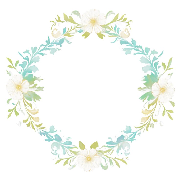 PSD ein bild eines kranzes mit blumen und dem wort frühling darauf