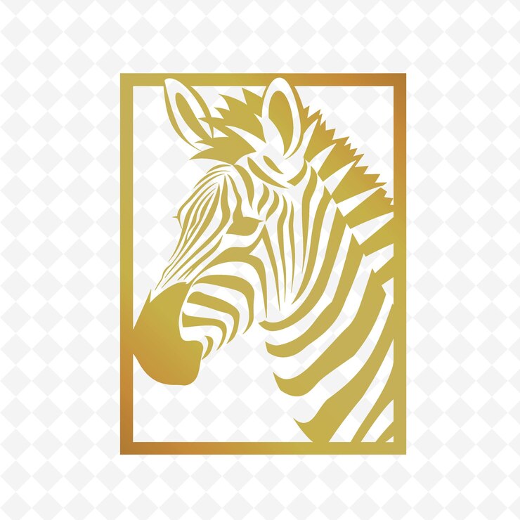 PSD ein bild eines zebras mit einem goldenen rahmen mit einem zebra darauf