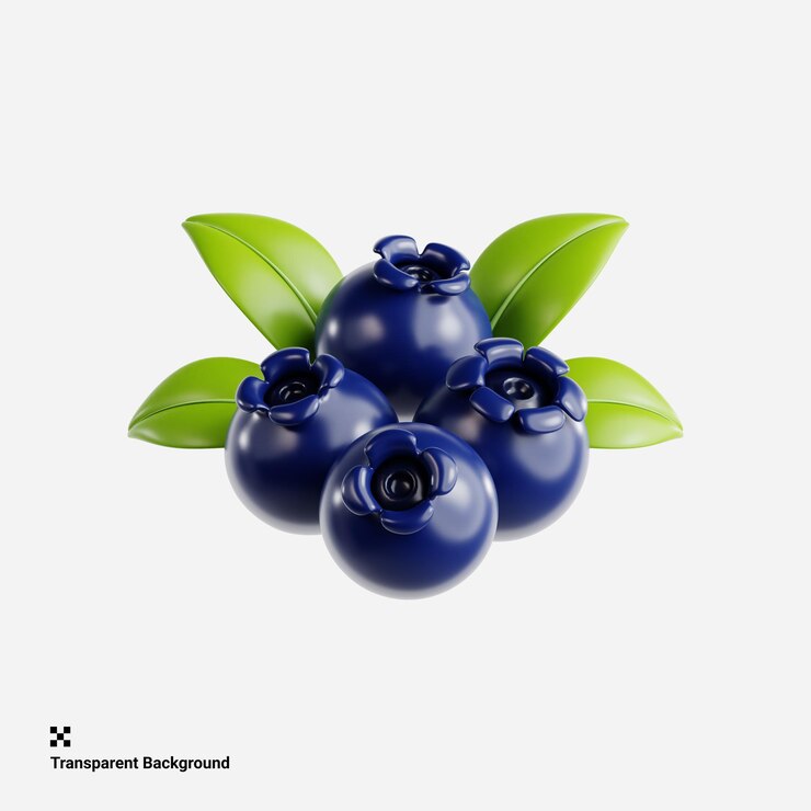 PSD ein bild von blaubeeren mit grünen blättern