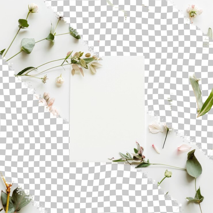 PSD ein bild von blumen und ein rahmen mit den wörtern frühling darauf